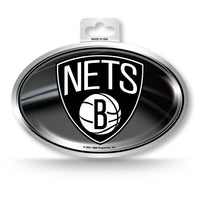 Wholesale Brooklyn Nets Metallic Oval Sticker