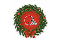 Wholesale Browns Holiday Wreath Shape Cut Pennant