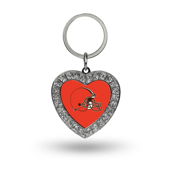 Wholesale Browns Rhinestone Heart Key Chain