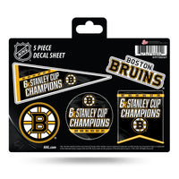 Wholesale Bruins : 6 Time Stanley Cup Champs 5-Pc Decal Sheet