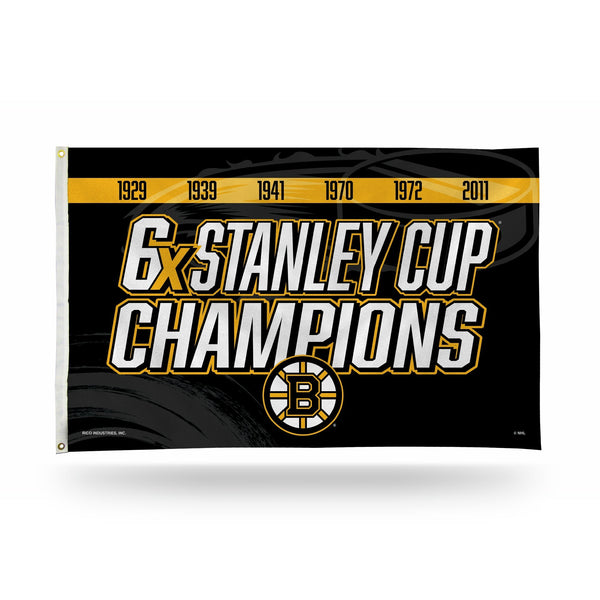 Wholesale Bruins : 6 Time Stanley Cup Champs Banner Flag