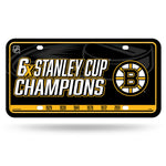 Wholesale Bruins : 6 Time Stanley Cup Champs Metal Auto Tag