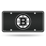 Wholesale Bruins - Carbon Fiber Design - Metal Auto Tag