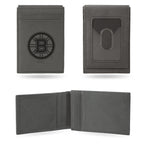 Wholesale Bruins Laser Engraved Front Pocket Wallet - Gray