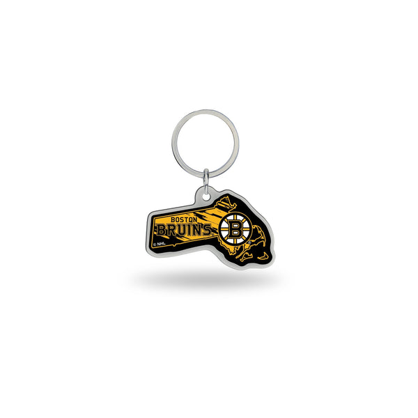 Wholesale Bruins - Massachusetts State Shaped Keychain