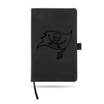 Wholesale Buccaneers Laser Engraved Black Notepad With Elastic Band - Generic