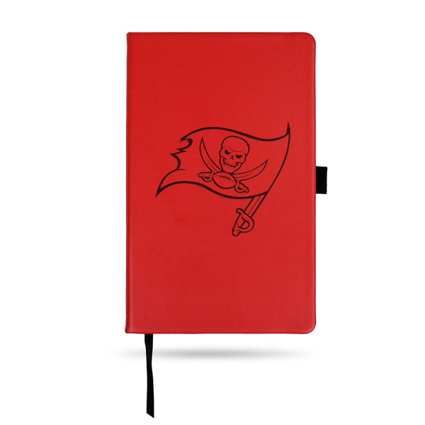 Wholesale Buccaneers Team Color Laser Engraved Notepad W/ Elastic Band - Red