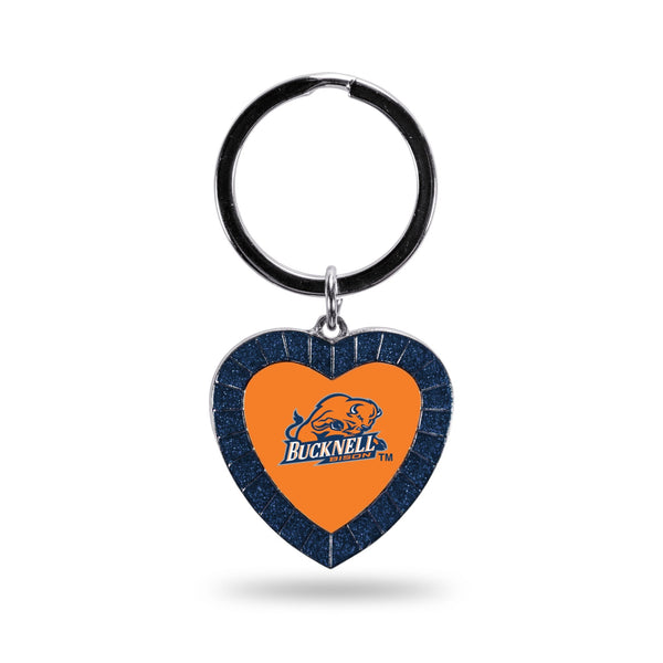 Wholesale Bucknell Navy Rhinestone Heart Keychain