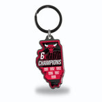 Wholesale Bulls : 6 Time NBA Champs State Shaped Keychain (Illinois)