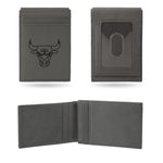 Wholesale Bulls Laser Engraved Front Pocket Wallet - Gray