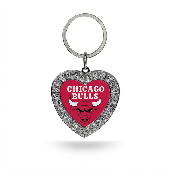 Wholesale Bulls Rhinestone Heart Keychain