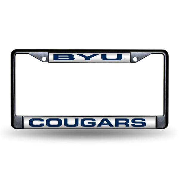 Wholesale BYU Cougars Black Laser Chrome 12 x 6 License Plate Frame