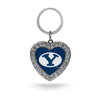 Wholesale BYU Rhinestone Heart Keychain