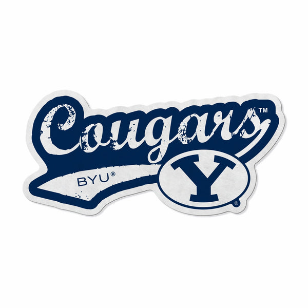 Wholesale Byu Shape Cut Logo With Header Card - Distressed Design