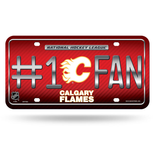 Wholesale Calgary Flames #1 Fan Metal Auto Tag