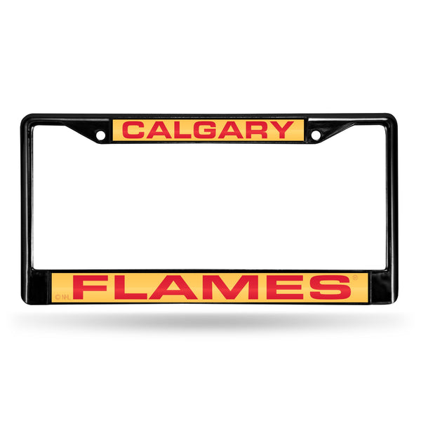 Wholesale Calgary Flames Black Laser Chrome 12 x 6 License Plate Frame