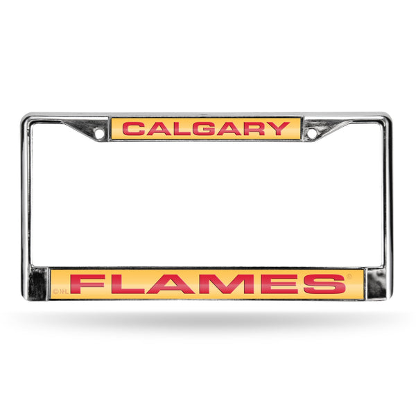 Wholesale Calgary Flames Laser Chrome 12 x 6 License Plate Frame