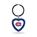 Wholesale Canadiens Colored Rhinestone Heart Keychain - Royal