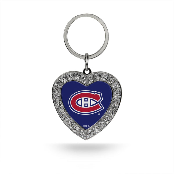 Wholesale Canadiens Rhinestone Heart Keychain