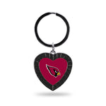 Wholesale Cardinals - AZ Black Rhinestone Heart Keychain