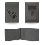 Wholesale Cardinals - Az Laser Engraved Gray Front Pocket Wallet