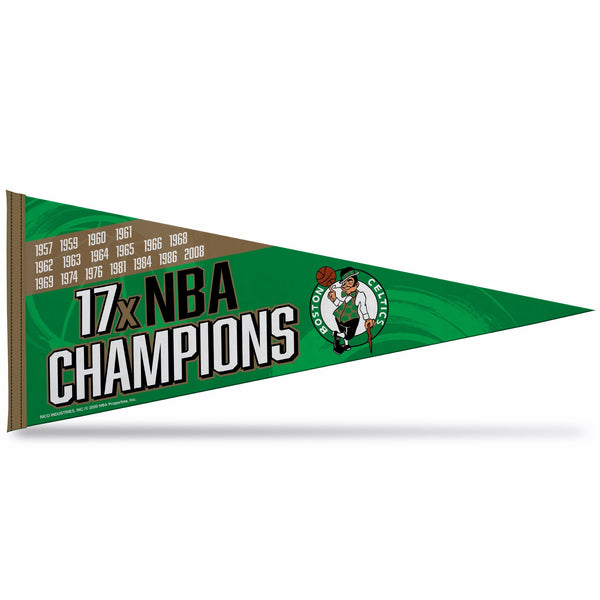 Wholesale Celtics : 17 Time Nba Champs Soft Felt Carded Pennant (12X30)