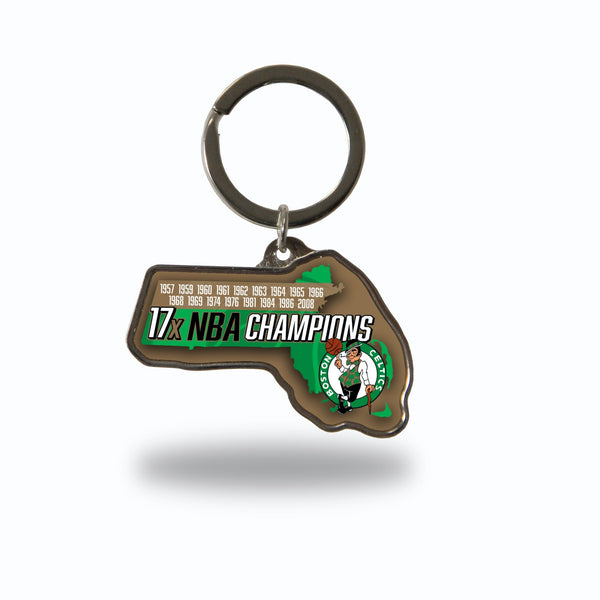 Wholesale Celtics : 17 Time NBA Champs State Shaped Keychain (Massachusetts)