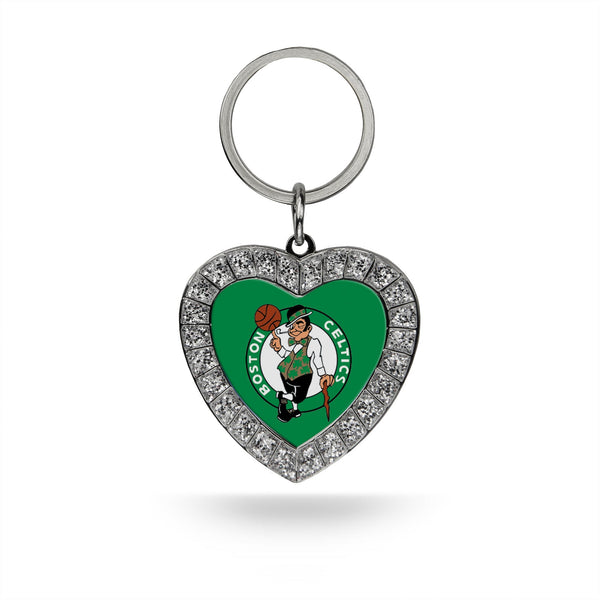 Wholesale Celtics Rhinestone Heart Keychain