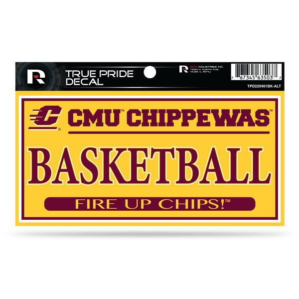 Wholesale Central Michigan 3" X 6" True Pride Decal - Basketball (Alternate)