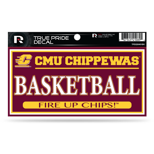 Wholesale Central Michigan 3" X 6" True Pride Decal - Basketball