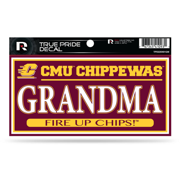 Wholesale Central Michigan 3" X 6" True Pride Decal - Grandma
