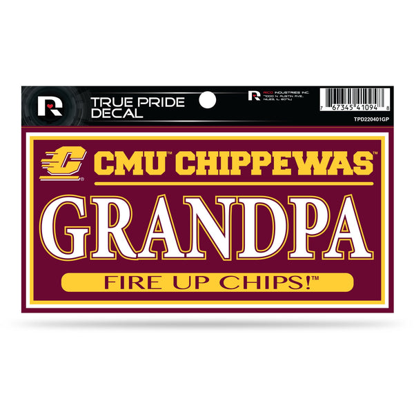 Wholesale Central Michigan 3" X 6" True Pride Decal - Grandpa