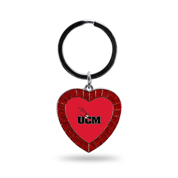 Wholesale Central Missouri Colored Rhinestone Heart Keychain - Red
