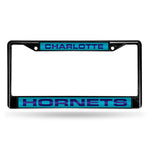 Wholesale Charlotte Hornets Black Laser Chrome 12 x 6 License Plate Frame