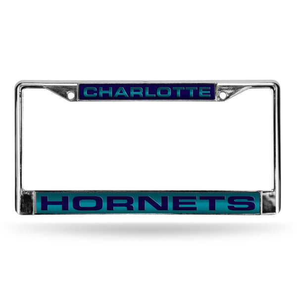 Wholesale Charlotte Hornets Laser Chrome 12 x 6 License Plate Frame