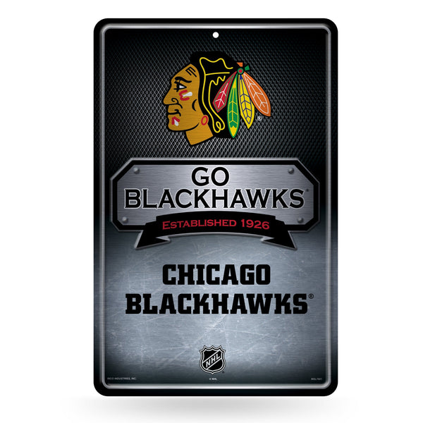 Wholesale Chicago Blackhawks 11X17 Large Embossed Metal Wall Sign