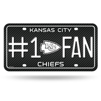 Wholesale Chiefs #1 Fan - Carbon Fiber Design - Metal Tag