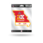 Wholesale Chiefs 2 Time Super Bowl Champions Home State Sticker