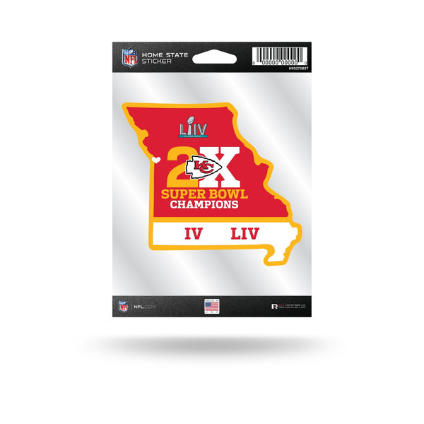Wholesale Chiefs 2 Time Super Bowl Champions Home State Sticker