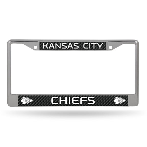 Wholesale Chiefs - Carbon Fiber Design - Chrome Frame W/ Printed Inserts