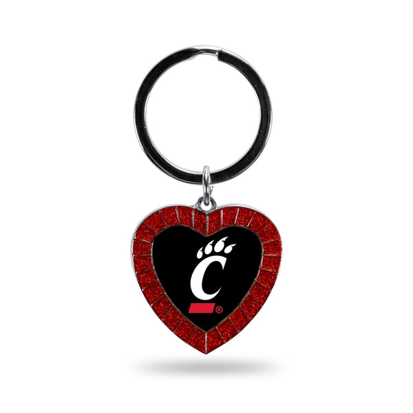 Wholesale Cincinnati University Red Rhinestone Heart Keychain