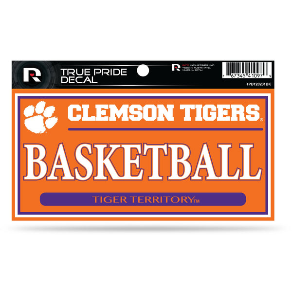 Wholesale Clemson 3" X 6" True Pride Decal - Basketball