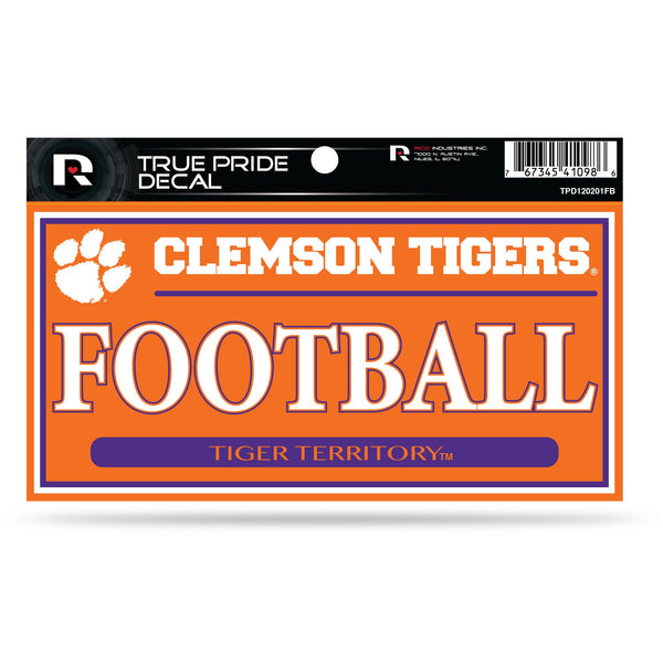 Wholesale Clemson 3" X 6" True Pride Decal - Football