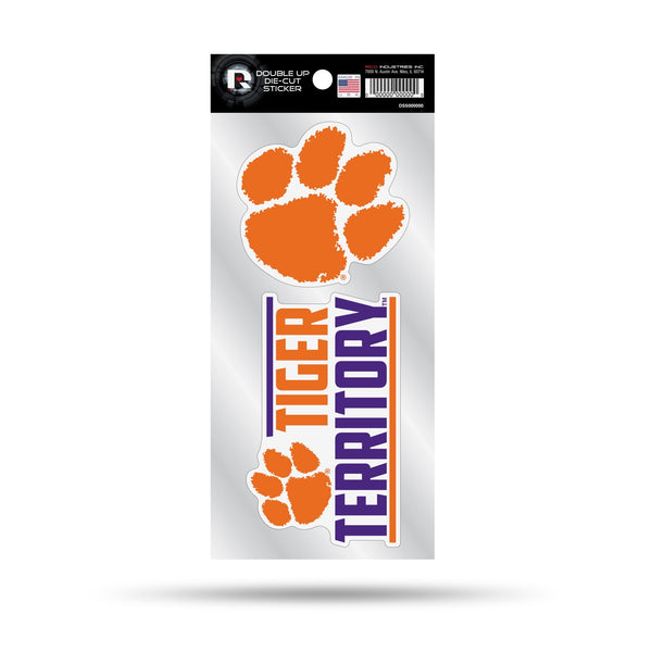 Wholesale Clemson Double Up Die Cut Sticker