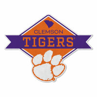 Wholesale Clemson Shape Cut Logo With Header Card - Diamond Design