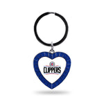 Wholesale Clippers Colored Rhinestone Heart Keychain - Royal