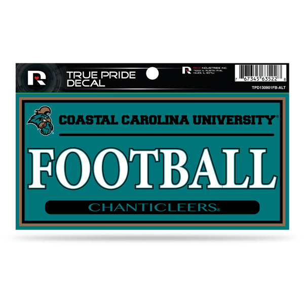 Wholesale Coastal Carolina 3" X 6" True Pride Decal - Football (Alternate)