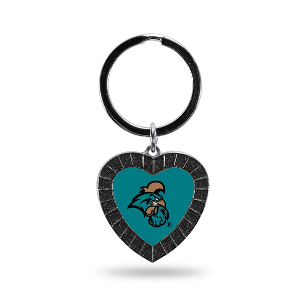 Wholesale Coastal Carolina Black Rhinestone Heart Keychain