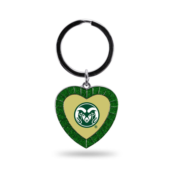 Wholesale Colorado State Green Rhinestone Heart Keychain