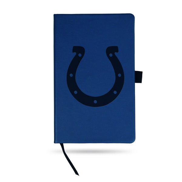 Wholesale Colts Team Color Laser Engraved Notepad W/ Elastic Band - Royal